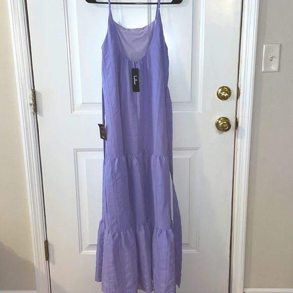💜Lulus Lavender purple Sleeveless Tiered Maxi - Picture 8 of 13
